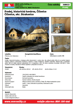 Prodej, historická kovárna, Číčenice Číčenice, okr. Strakonice www
