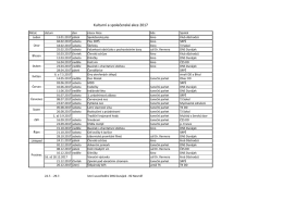 Kulturní kalendář na rok 2017