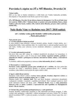Více - ZŠ a MŠ Blansko, Dvorská 26