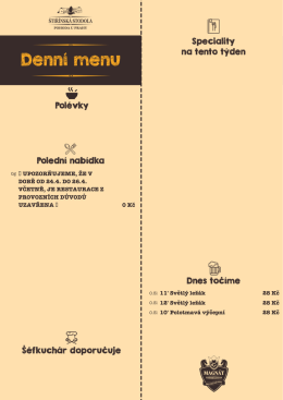 Tisk denn&iacute;ho menu