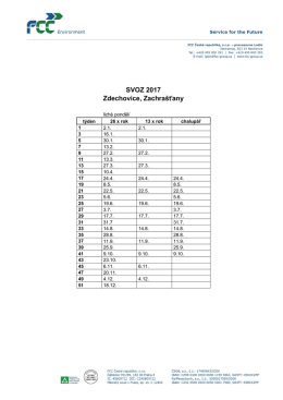 Svozov&yacute; pl&aacute;n na 2017