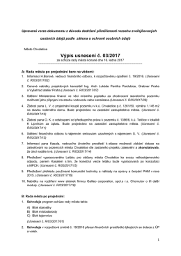 Výpis usnesení č. 03/2017