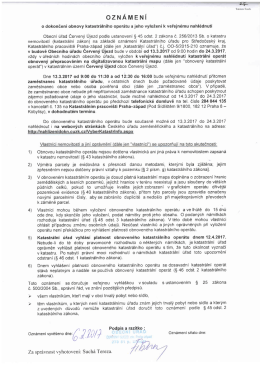 Oznámení - obnovení katastrálního operátu