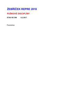 Žebříček REPRE 2018 puška stav k 08.02.2017