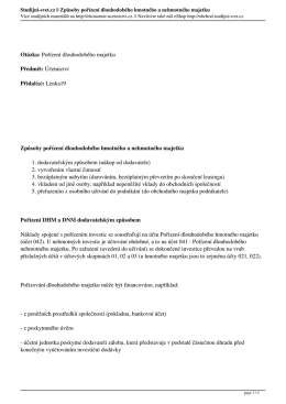 Způsoby pořízení dlouhodobého hmotného a nehmotného majetku