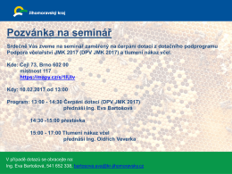 pozvánka na seminář 10.2.2017 o dotacích a školení ing. Veverky