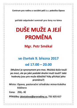 duše muže a její proměna - Středisko RODINA