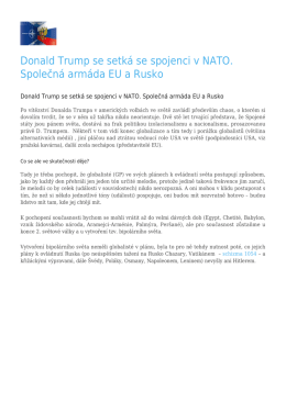Donald Trump se setk&aacute; se spojenci v NATO. Společn&aacute; arm&aacute;da EU a