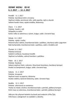 DENN&Iacute; MENU 85 Kč 6. 2. 2017