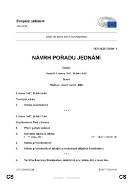 CS CS NÁVRH POŘADU JEDNÁNÍ