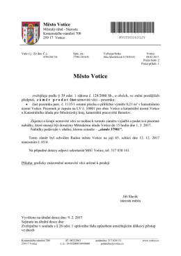 Záměr prodeje nemovité věci