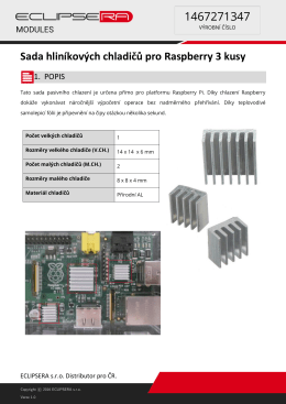 Sada hliníkových chladičů pro Raspberry 3 kusy