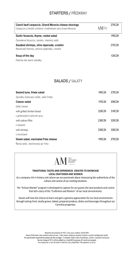 STARTERS / PŘEDKRMY SALADS / SAL&Aacute;TY