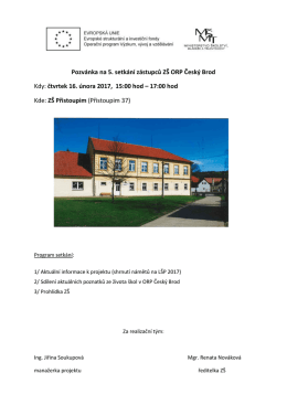 Pozv&aacute;nka v pdf. - Město Česk&yacute; Brod