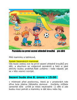 Pozvánka na sraz Sazenských maminek