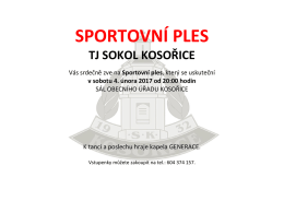 sportovní ples - Sokol Kosořice