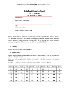 nástavbové studiu - Střední škola obchodní a služeb SČMSD, Žďár