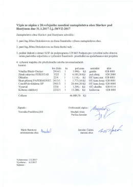 Výpis ze zápisu dne 31.1.2017