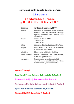 Cena Dejvic, 1.4.2017, kord senioři a seniorky III.VT