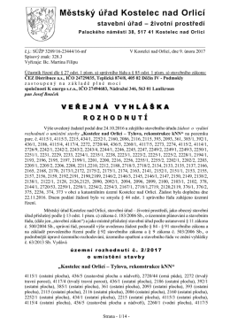 Veřejná vyhláška - Rozhodnutí