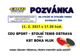 11. 2. 2017 v 17.30 hod. - Sportovn&iacute; gymn&aacute;zium Ostrava