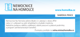 Nemocnice Na Homolce přijme lékaře