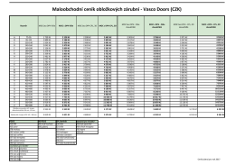 Zárubně Vasco - maloobchodní ceník 2017
