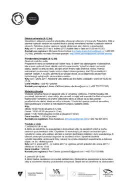 Dětsk&aacute; univerzita (8-12 let) Interaktivn&iacute;, z&aacute;bavn&eacute; a poučn&eacute;