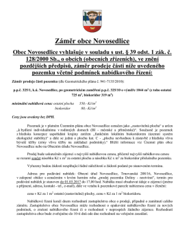 Záměr prodeje pozemku Doliny p.č. 325/10