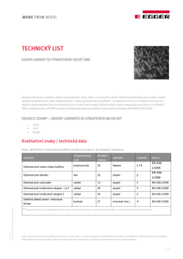 technický list