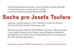 Socha pro Josefa Toufara - Římskokatolická farnost Keblov