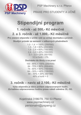 Stipendijn&iacute; program 1. ročn&iacute;k