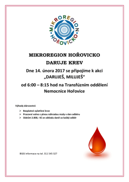 Darov&aacute;n&iacute; krve - akce Mikroregionu