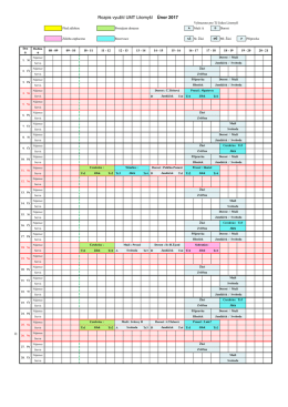 Rozpis využití UMT Litomyšl Únor 2017