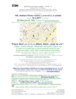 156. Klub rodičů STaN 16.&uacute;nora 2017