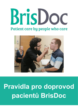 Pravidla pro doprovod pacientů BrisDoc