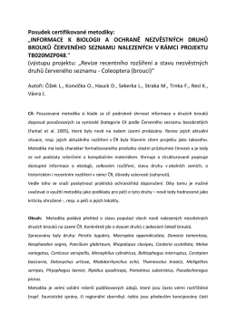 Posudek certifikované metodiky: „INFORMACE K BIOLOGII A