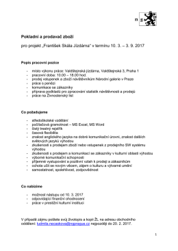 „František Skála Jízdárna“ v termínu 10. 3. – 3. 9