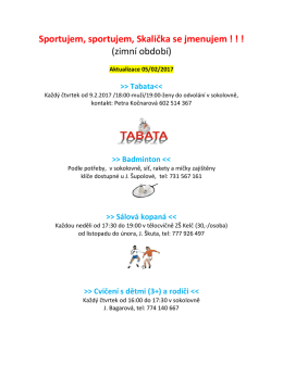 Sportujem, sportujem, Skalička se jmenujem ! ! ! (zimn&iacute; obdob&iacute;)
