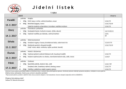 J&iacute;deln&iacute; l&iacute;stek na 7. t&yacute;den (13. 2. &ndash; 17. 2. 2017)