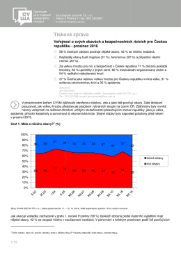 Tisková zpráva Tisková zpráva - Centrum pro výzkum veřejného