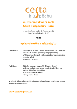 Soukromá základní škola Cesta k úspěchu v Praze
