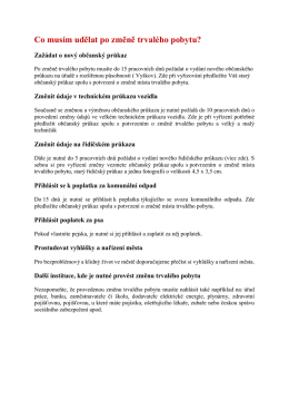 Co mus&iacute;m udělat po změně trval&eacute;ho pobytu?