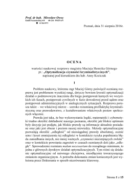 Recenzja rozprawy doktorskiej M. H. G&oacute;rnego