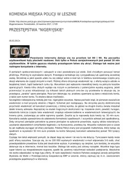 KMP LESZNO PRZESTĘPSTWA "NIGERYJSKIE"