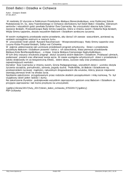 Dzień Babci i Dziadka w Cichawce