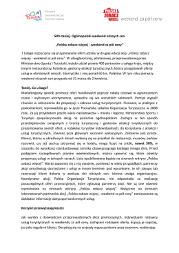 Polska zobacz więcej - weekend za pół ceny