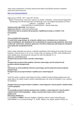 Ogłoszenie o zamówieniu