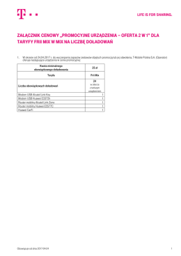 ZałącZnik cenowy &bdquo;Promocyjne urZądZenia &ndash; oferta 2 w 1&rdquo; - T