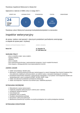inspektor weterynaryjny - Powiatowy Inspektorat Weterynarii w